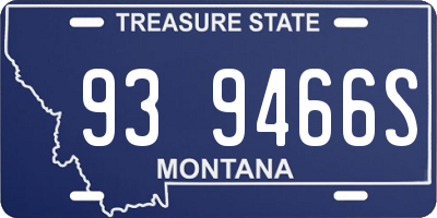 MT license plate 939466S