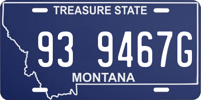 MT license plate 939467G