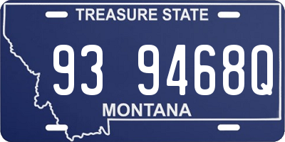 MT license plate 939468Q