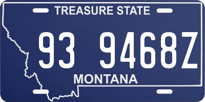 MT license plate 939468Z