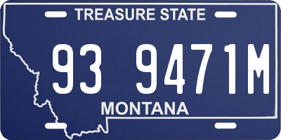 MT license plate 939471M