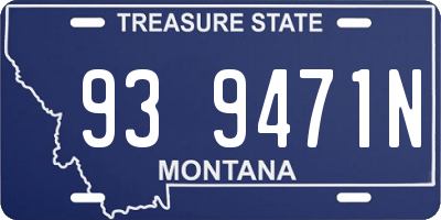 MT license plate 939471N