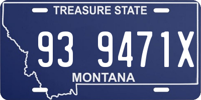 MT license plate 939471X
