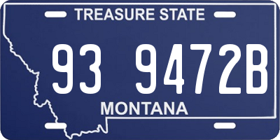 MT license plate 939472B