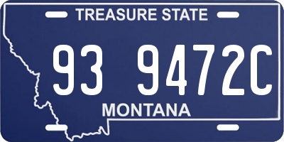 MT license plate 939472C