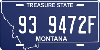 MT license plate 939472F