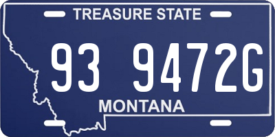 MT license plate 939472G