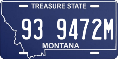 MT license plate 939472M
