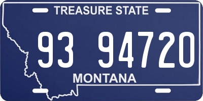 MT license plate 939472O