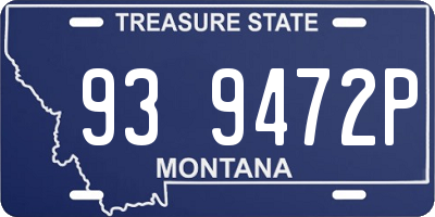 MT license plate 939472P