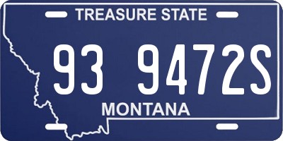 MT license plate 939472S