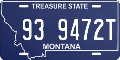 MT license plate 939472T