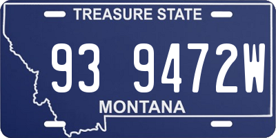 MT license plate 939472W