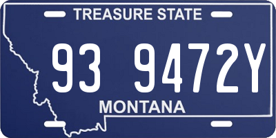 MT license plate 939472Y