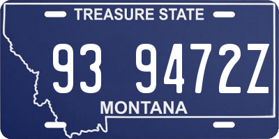 MT license plate 939472Z