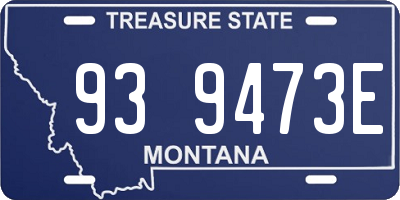 MT license plate 939473E