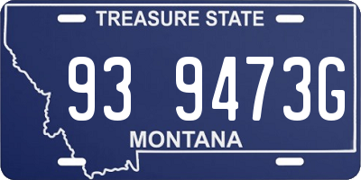 MT license plate 939473G
