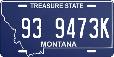 MT license plate 939473K