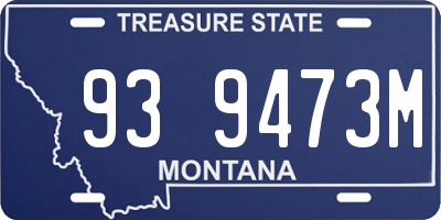 MT license plate 939473M
