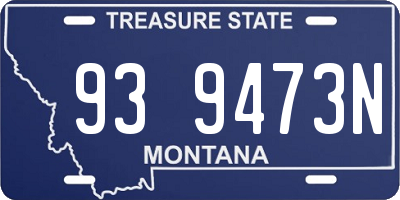 MT license plate 939473N