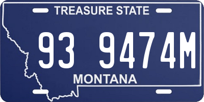 MT license plate 939474M