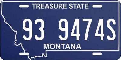 MT license plate 939474S