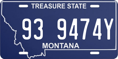MT license plate 939474Y