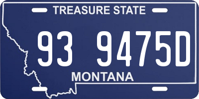 MT license plate 939475D