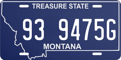 MT license plate 939475G