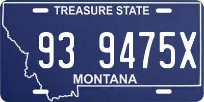 MT license plate 939475X
