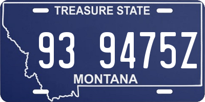 MT license plate 939475Z
