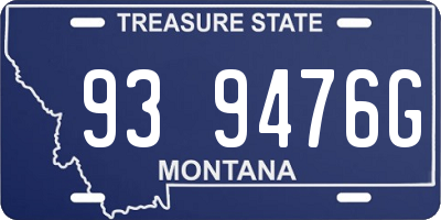 MT license plate 939476G