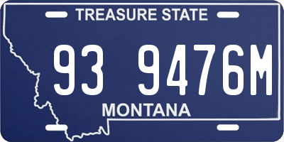MT license plate 939476M