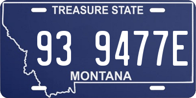 MT license plate 939477E