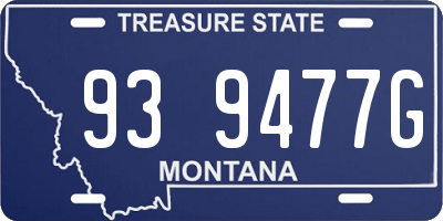 MT license plate 939477G