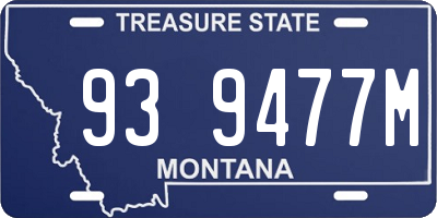 MT license plate 939477M