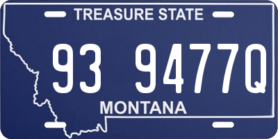 MT license plate 939477Q
