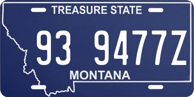 MT license plate 939477Z