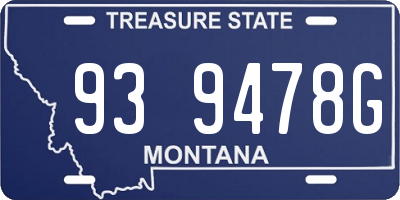 MT license plate 939478G