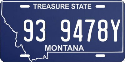 MT license plate 939478Y