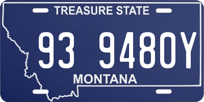 MT license plate 939480Y