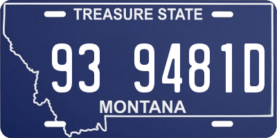 MT license plate 939481D
