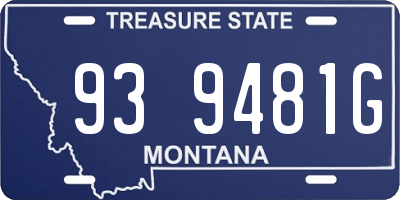 MT license plate 939481G