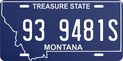 MT license plate 939481S