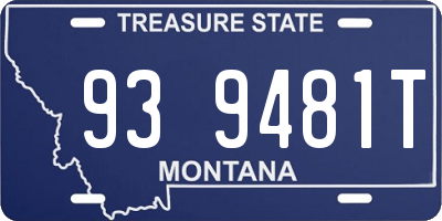 MT license plate 939481T