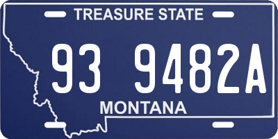 MT license plate 939482A
