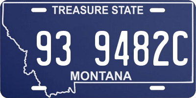 MT license plate 939482C