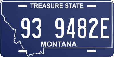 MT license plate 939482E