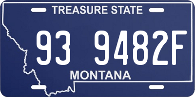 MT license plate 939482F