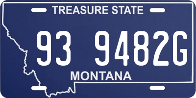 MT license plate 939482G